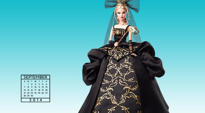 Desktop Calendar of Barbie Collector – September 2014