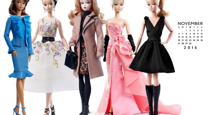 Calendario oficial de The Barbie Collection: noviembre de 2016
