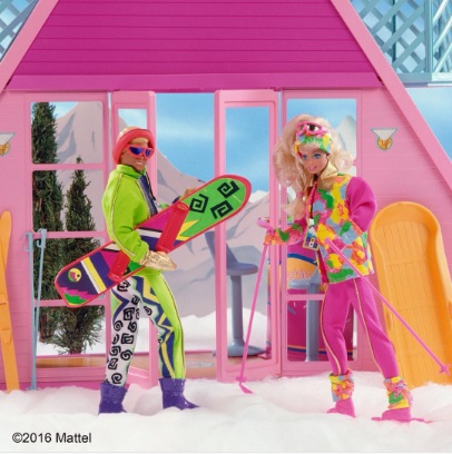 barbie y ken nieve