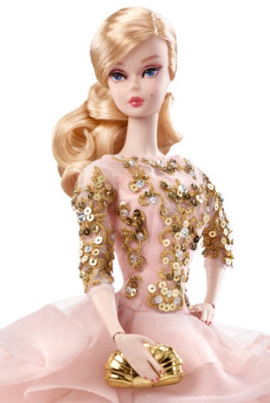 Blush &amp; Gold Cocktail Dress Barbie Doll 1