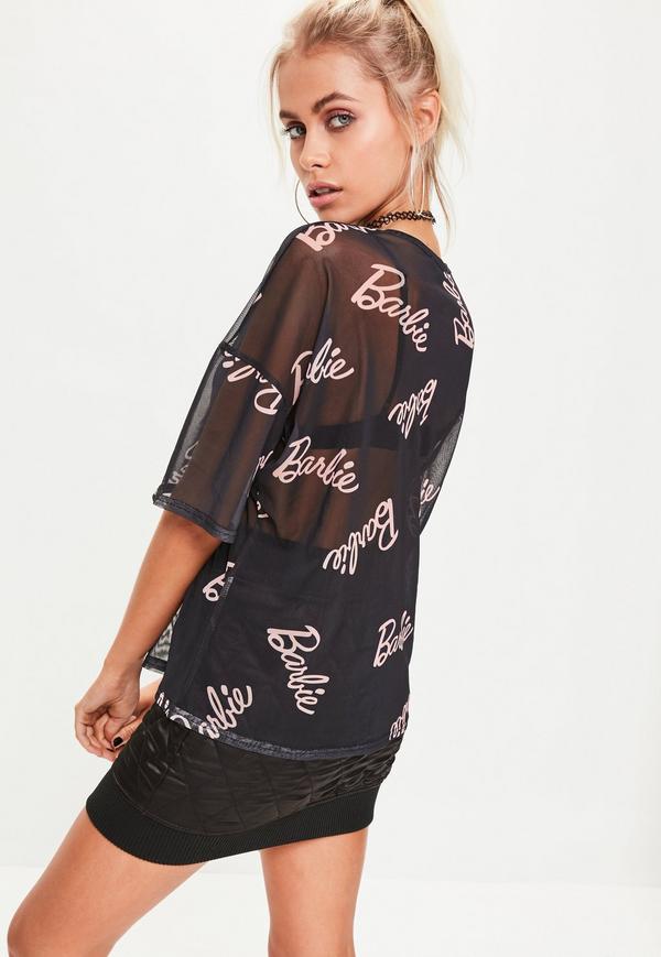 barbie-x-missguided-black-mesh-printed-t-shirt