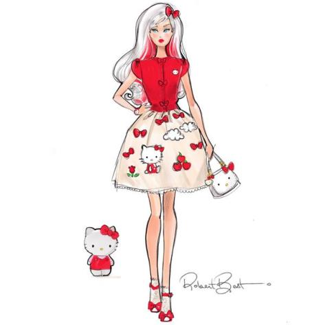 barbie hello kitty sketch