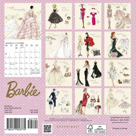 grapiche calendar Barbie 2019