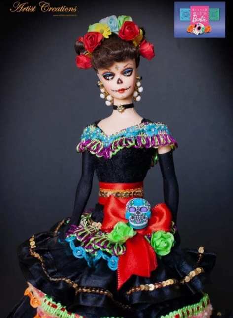 dia de muertos barbie artist creations