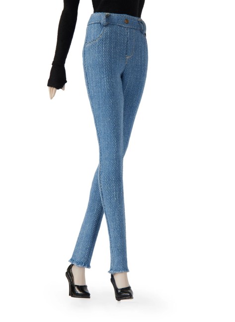 Defa Lucy: High-Waisted Skinny Jeans-Light Blue